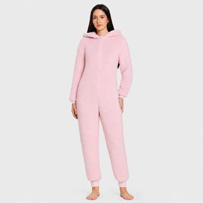 Women's Sherpa Fleece Onesie Pink