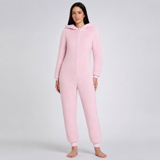 Women's Sherpa Fleece Onesie Pink