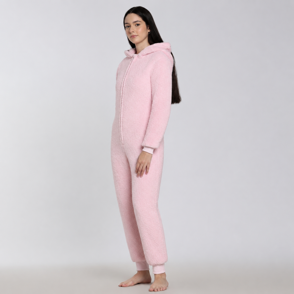 Women's Sherpa Fleece Onesie Pink