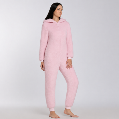 Women's Sherpa Fleece Onesie Pink