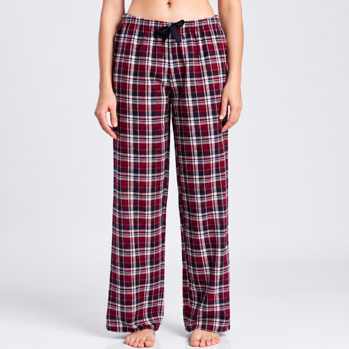 Women’s Novelty Tartan Pyjama Set Burgundy