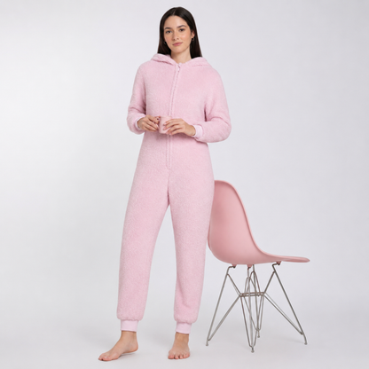 Women's Sherpa Fleece Onesie Pink