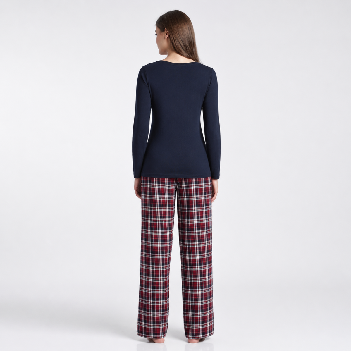 Women’s Novelty Tartan Pyjama Set Burgundy