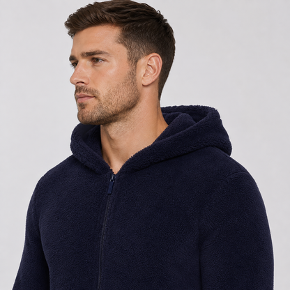 Men's Sherpa Fleece Onesie Navy