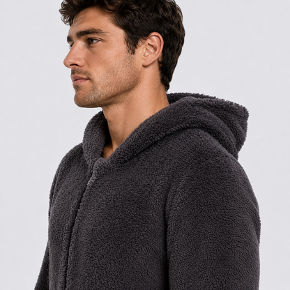 Men's Sherpa Fleece Onesie Charcoal