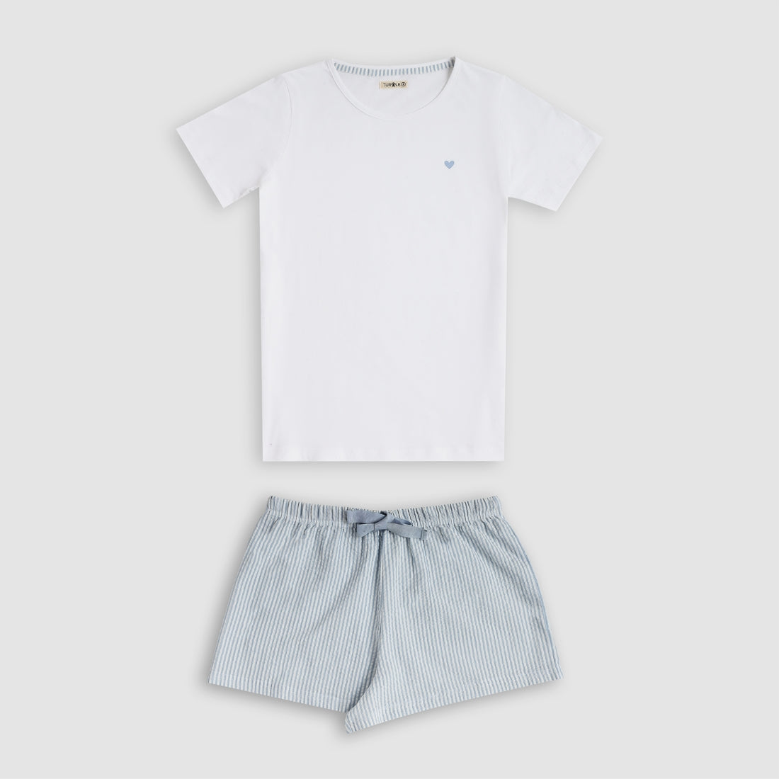 Women’s Gingham Shorts Set White