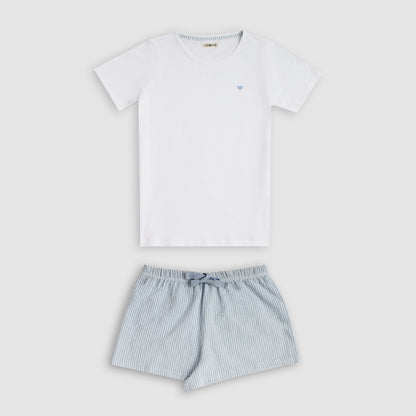Women’s Gingham Shorts Set White