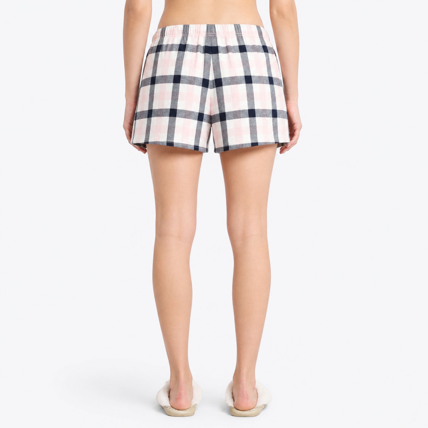 Women’s Cotton Tarten Shorts Set Navy