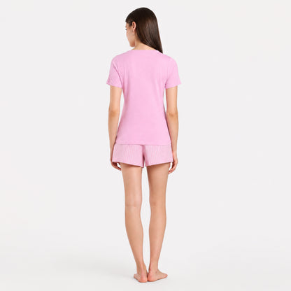 Women’s Cotton Shorts Set Pink