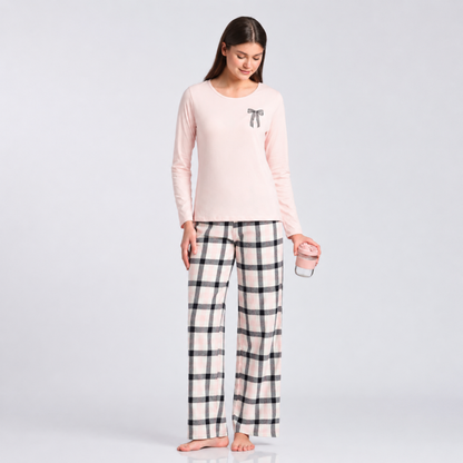 Women’s Tartan Pyjama Set Pink