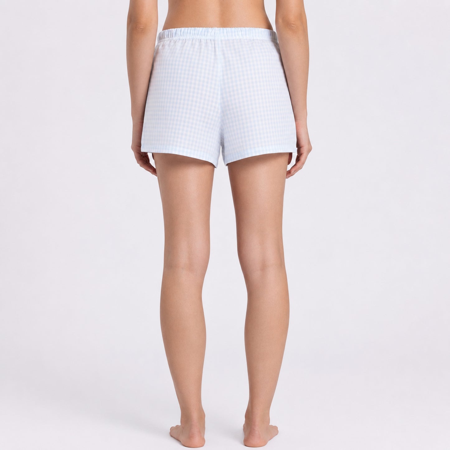 Women’s Gingham Shorts Set Blue