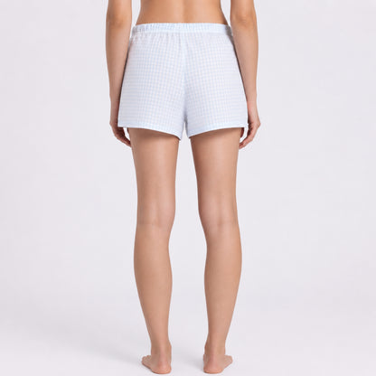 Women’s Gingham Shorts Set Blue