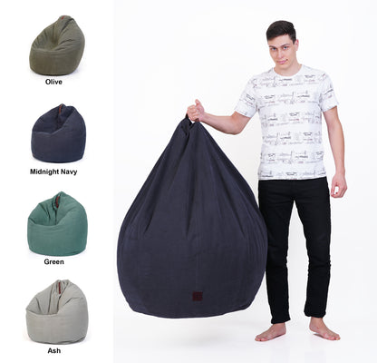 Turtle Bean Bags 100% Cotton Canvas Cover for Adults & Kids - Blue