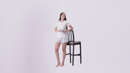Women’s Gingham Shorts Set White
