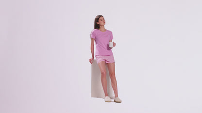 Women’s Cotton Shorts Set Pink