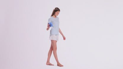 Women’s Gingham Shorts Set Blue