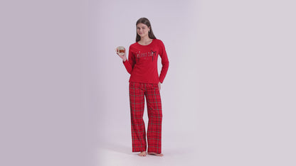 Women’s Red Tartan Pyjama Set