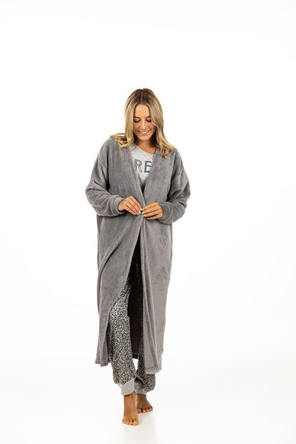 Ladies Long Fleece Cardigan