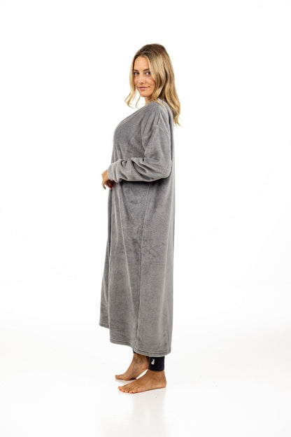 Ladies Long Fleece Cardigan