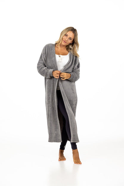 Ladies Long Fleece Cardigan