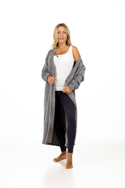 Ladies Long Fleece Cardigan