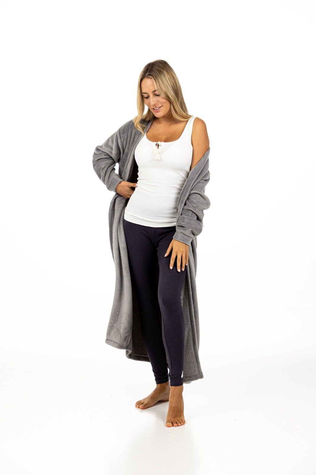 Ladies Long Fleece Cardigan Turtle Clothing Haddow